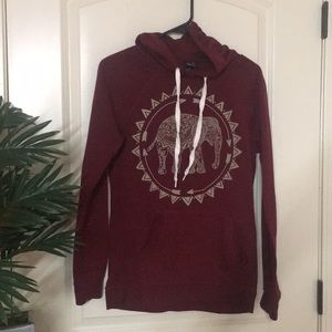 Maroon elephant hoodie